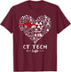 CT Tech Life Heart Funny Technologist T-Shirt - T-Shirt | Maroon