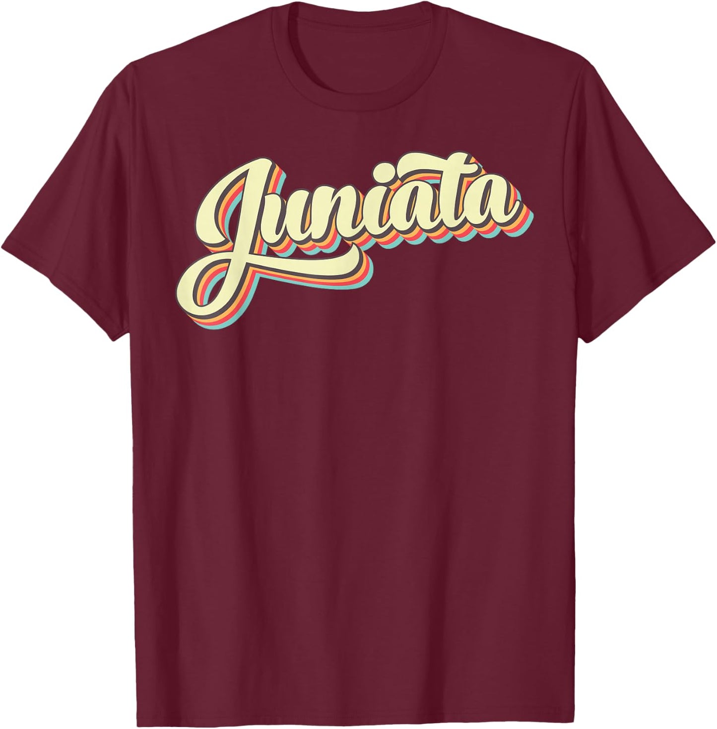 Juniata Retro Art Baseball Font Vintage T-Shirt - T-Shirt | Maroon