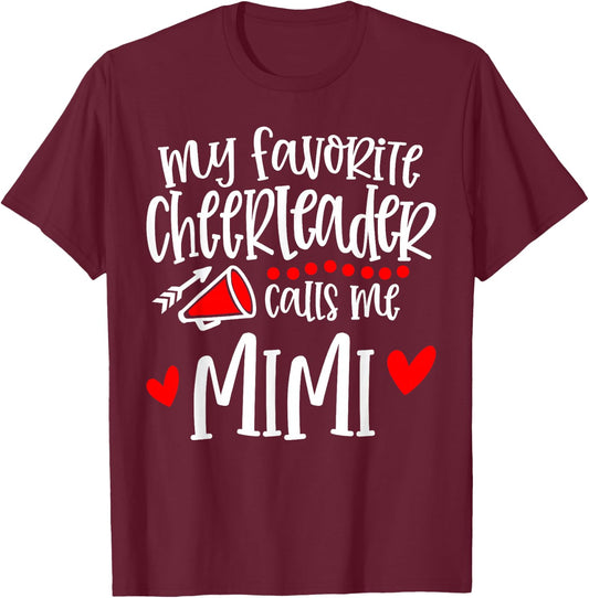 My Favorite Cheerleader Calls Me Mimi Funny Cheerleading T-Shirt - T-Shirt | Maroon