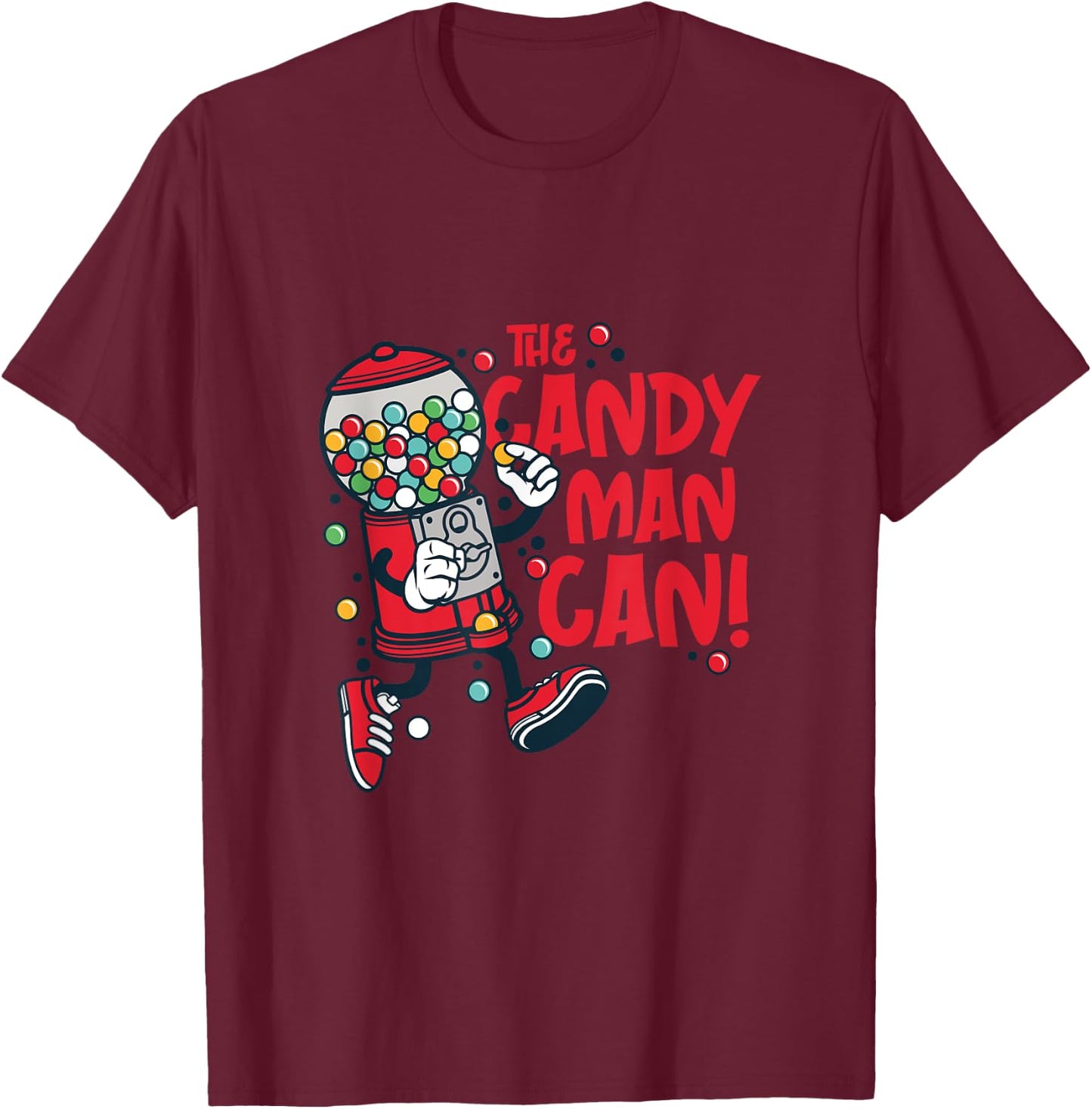 Candy Man Can Do It Too Vending Machine Gumball T-Shirt - T-Shirt | Maroon