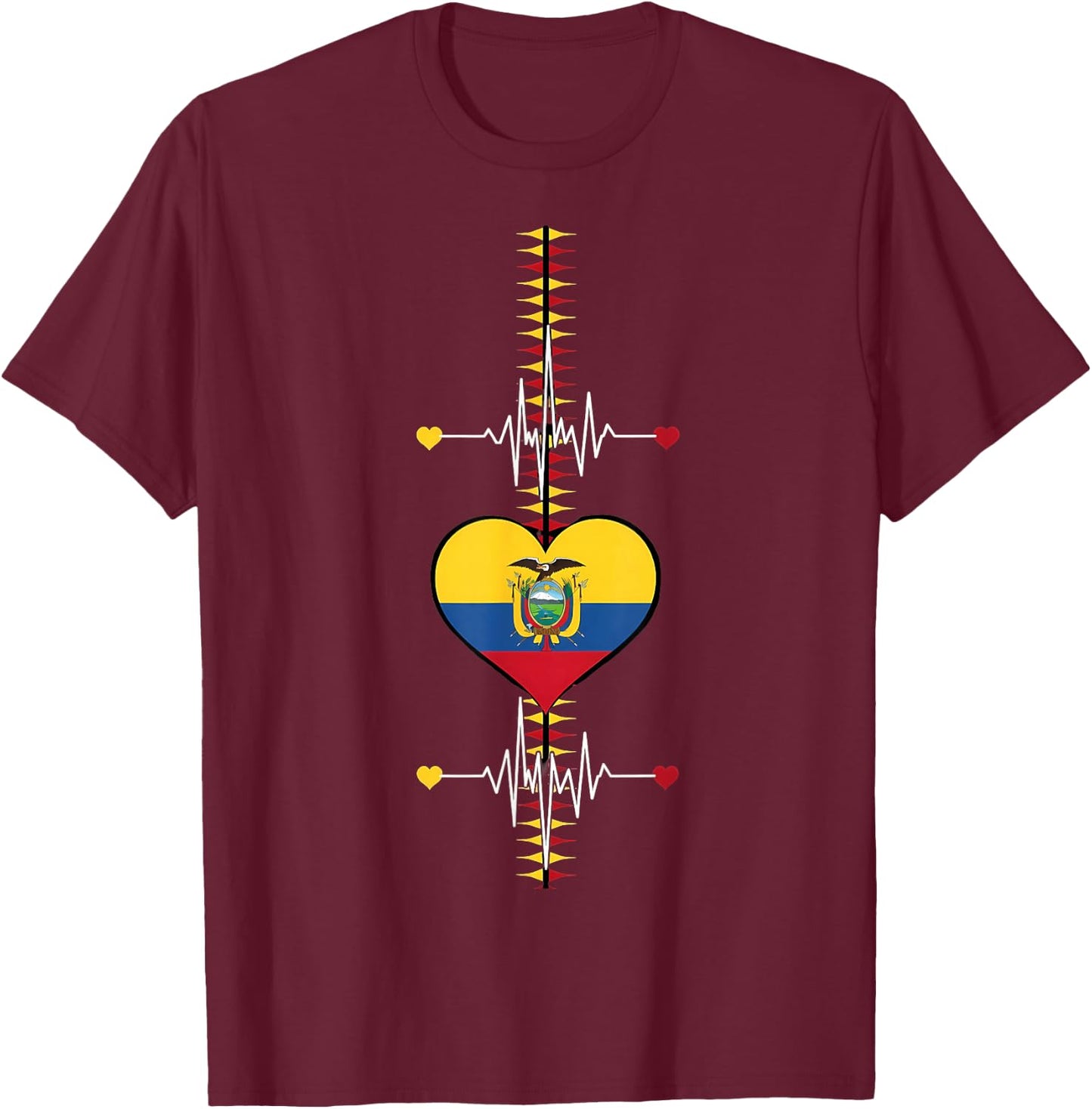 Ecuador Flag Ecuadorian Pride T-Shirt - T-Shirt | Maroon