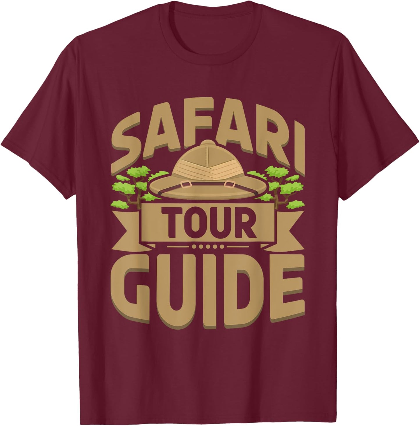 Safari Tour Guide Costume Africa Zoo Outfit Safari Tour T-Shirt - T-Shirt | Maroon