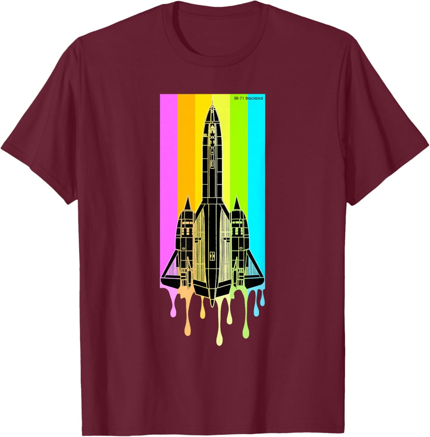 SR-71 Blackbird Vintage SR71 Aircraft Graphic Design T-Shirt - T-Shirt | Maroon