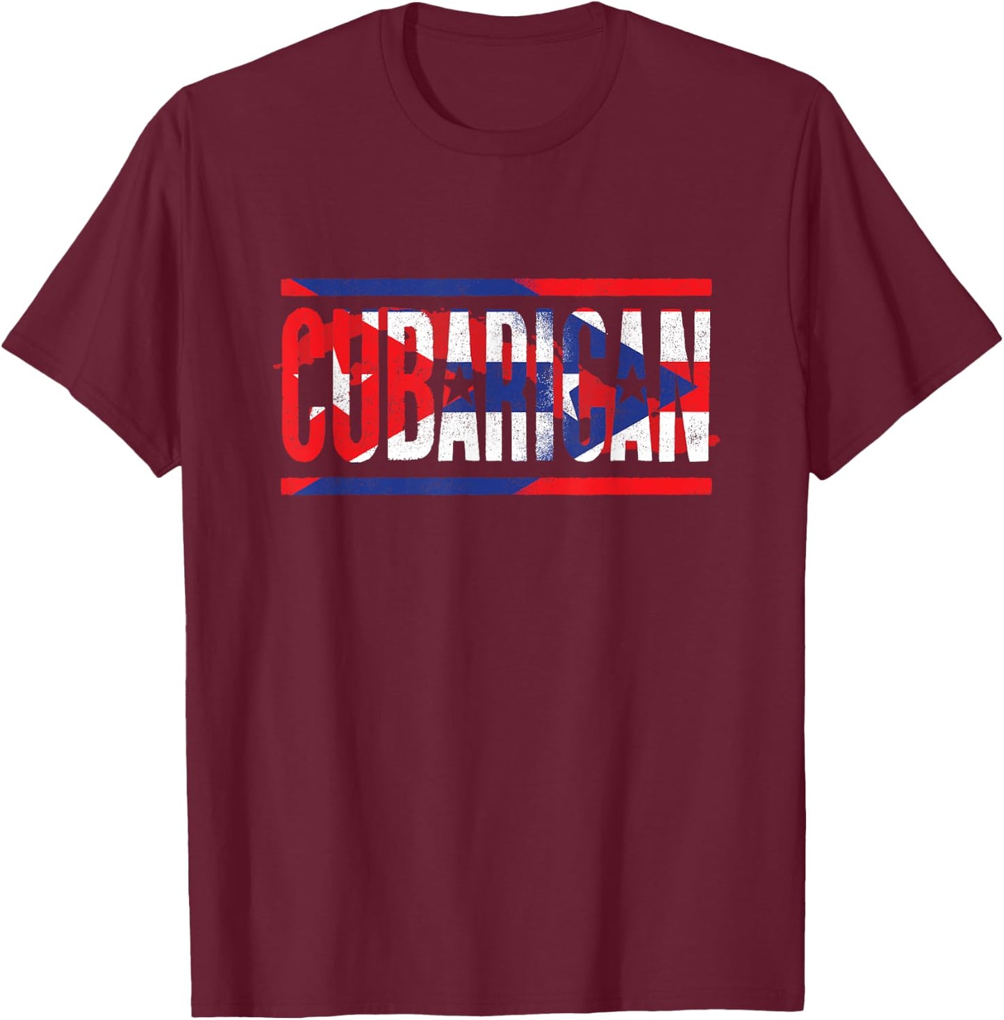 Funny Cuba Lover Graphic Men Kids Cubarican T-Shirt - T-Shirt | Maroon