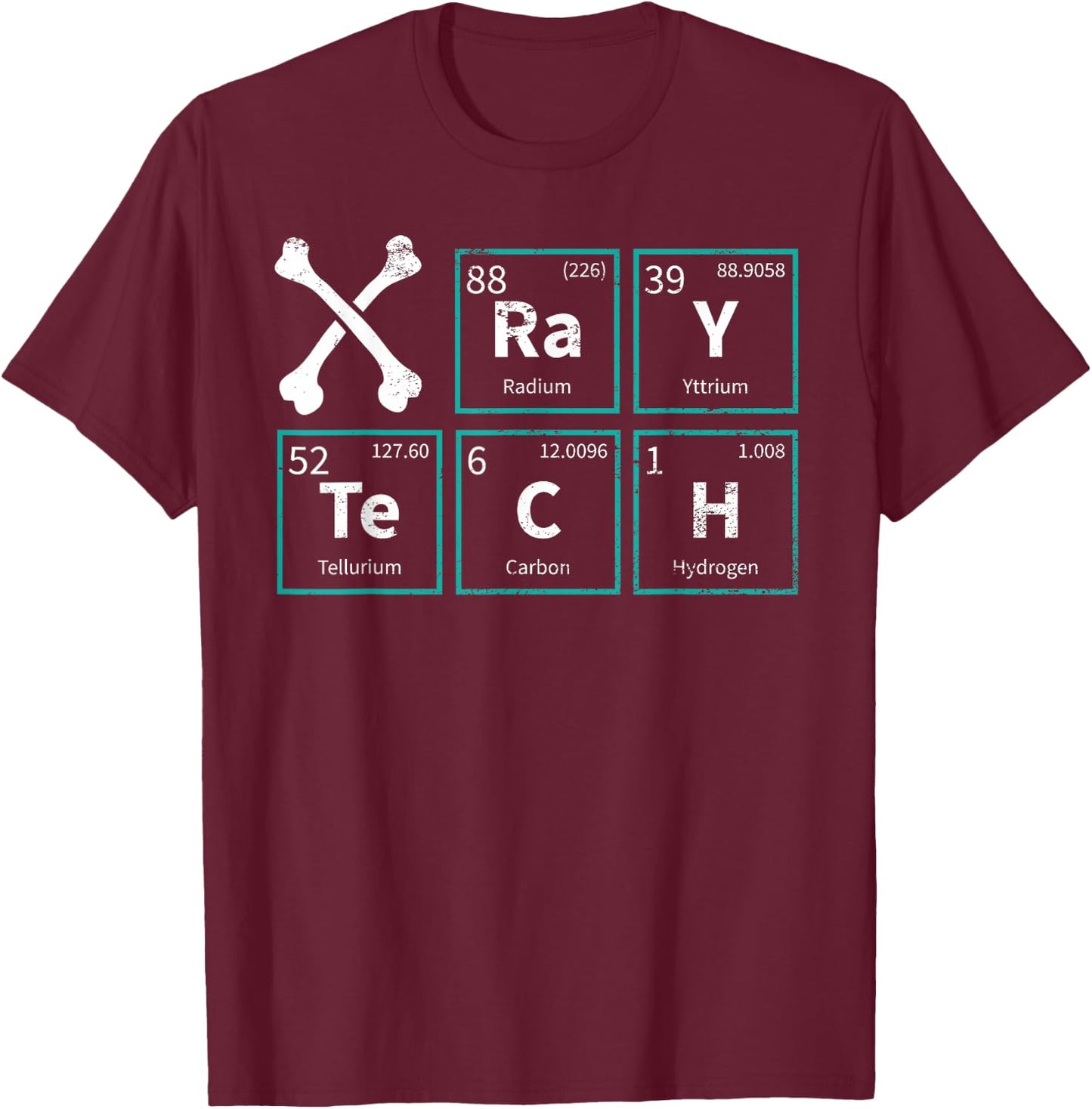 X-Ray Tech Radiologist Rad Tech Radiology Periodic Table T-Shirt - T-Shirt | Maroon
