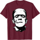 Halloween Frankenstein Monster Black and White T-Shirt - T-Shirt | Maroon