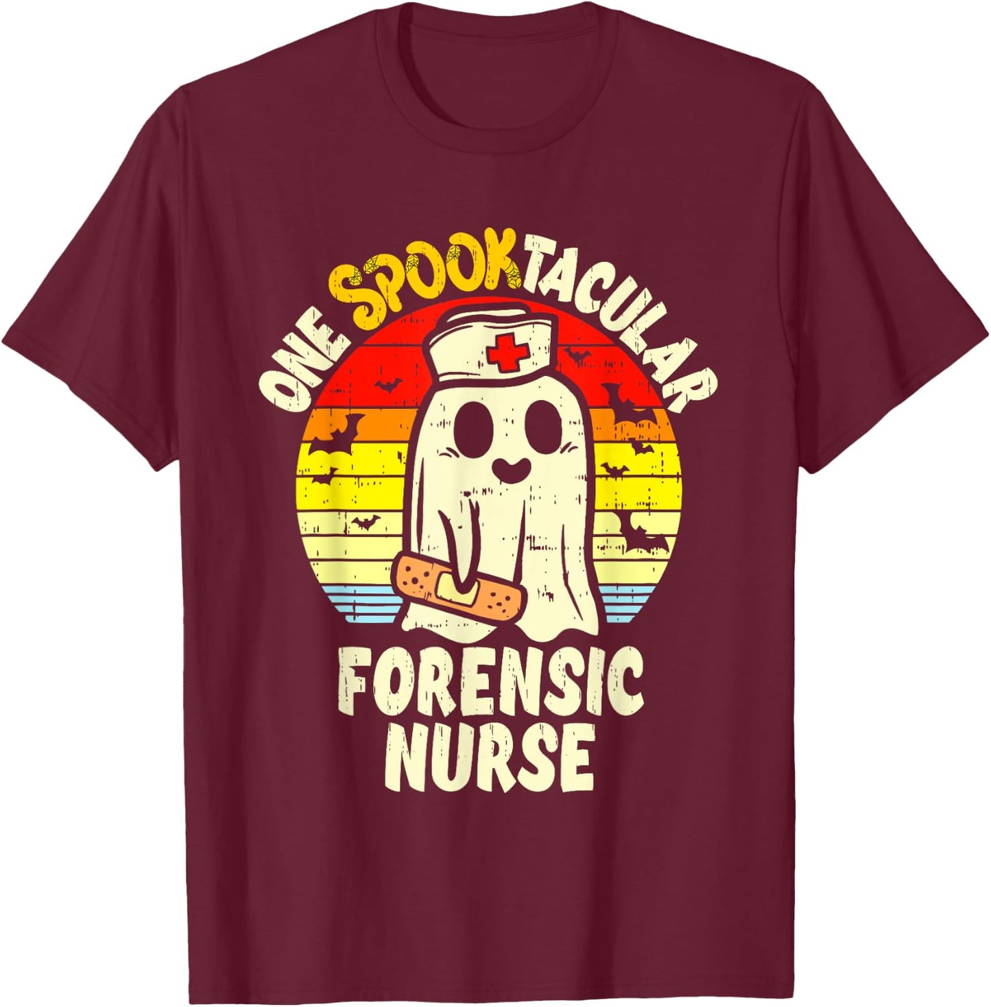 One Spooktacular Forensic Nurse Halloween Ghost Correctional T-Shirt - T-Shirt | Maroon
