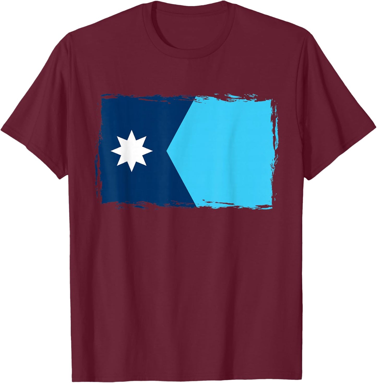 New Minnesota State Flag MN Retro Vintage Grunge Distressed T-Shirt - T-Shirt | Maroon