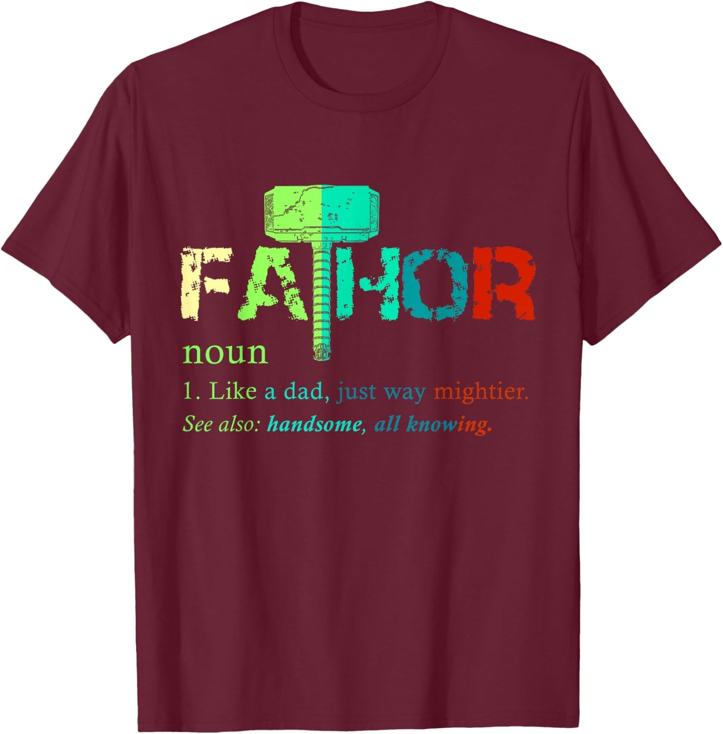 Funny Dad Definition Fathor Funny Fathers Day Dad T-Shirt - T-Shirt | Maroon