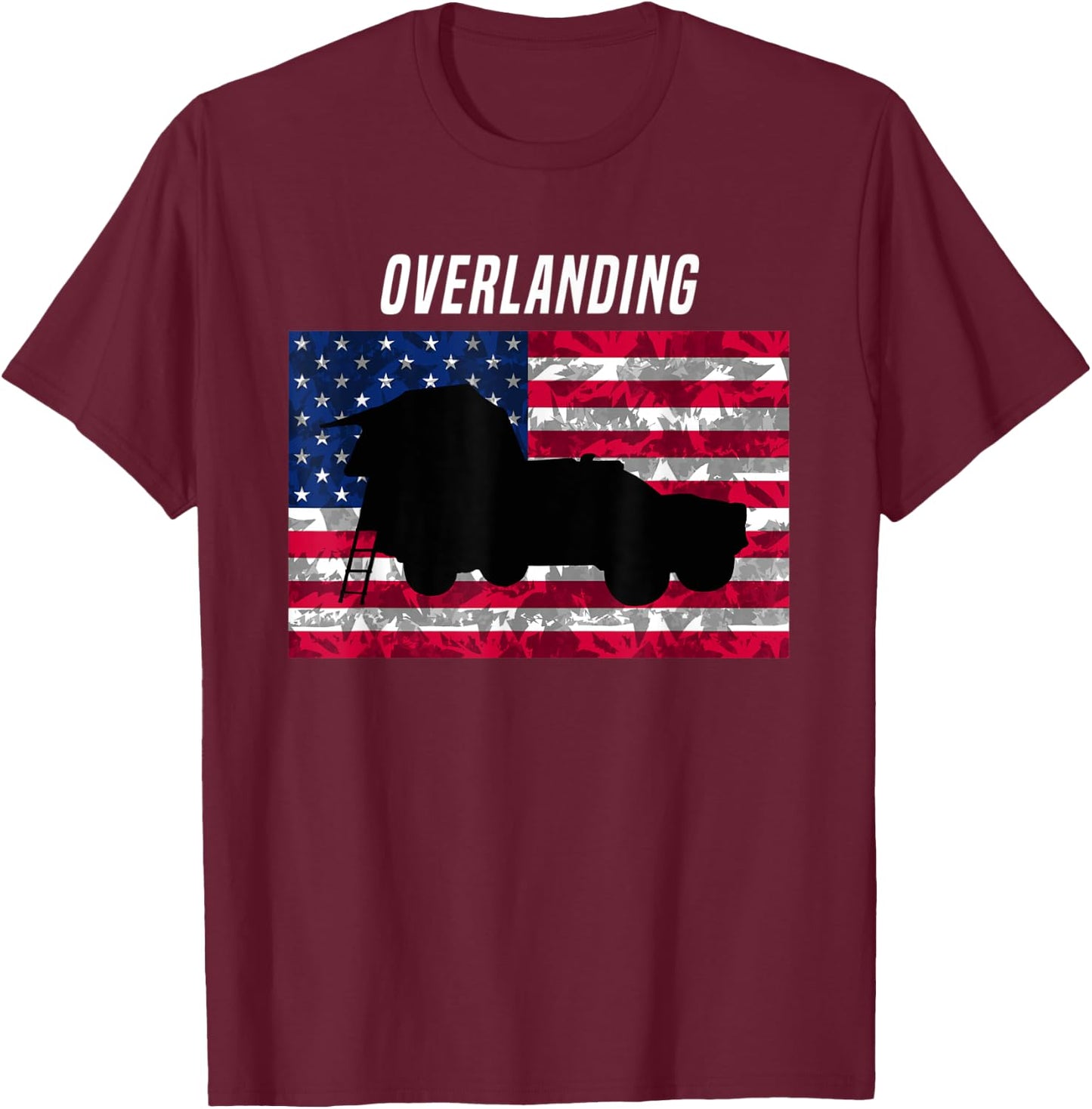 Overlanding American Flag t shirt Women Kids Men T-Shirt - T-Shirt | Maroon