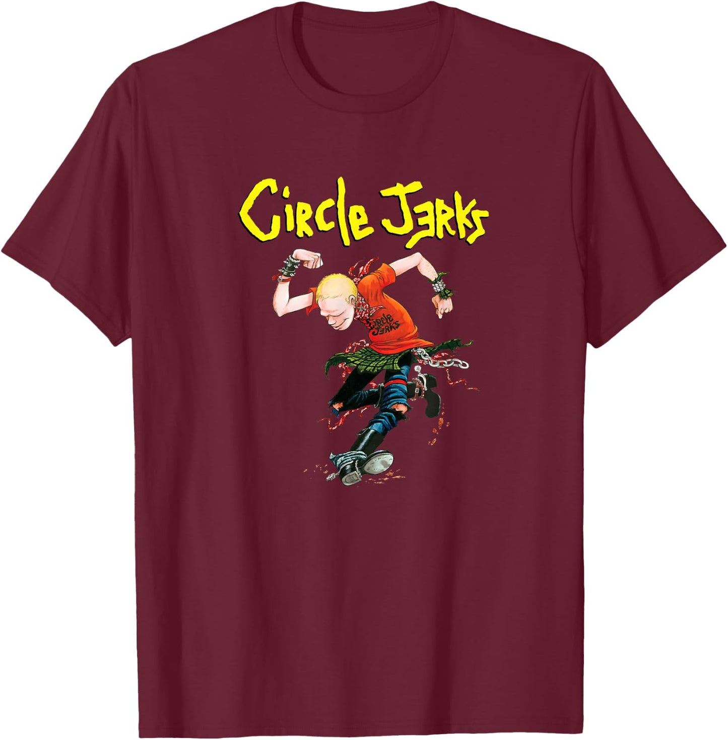 Circle Jerks - Skankman - Official Merchandise T-Shirt - T-Shirt | Maroon
