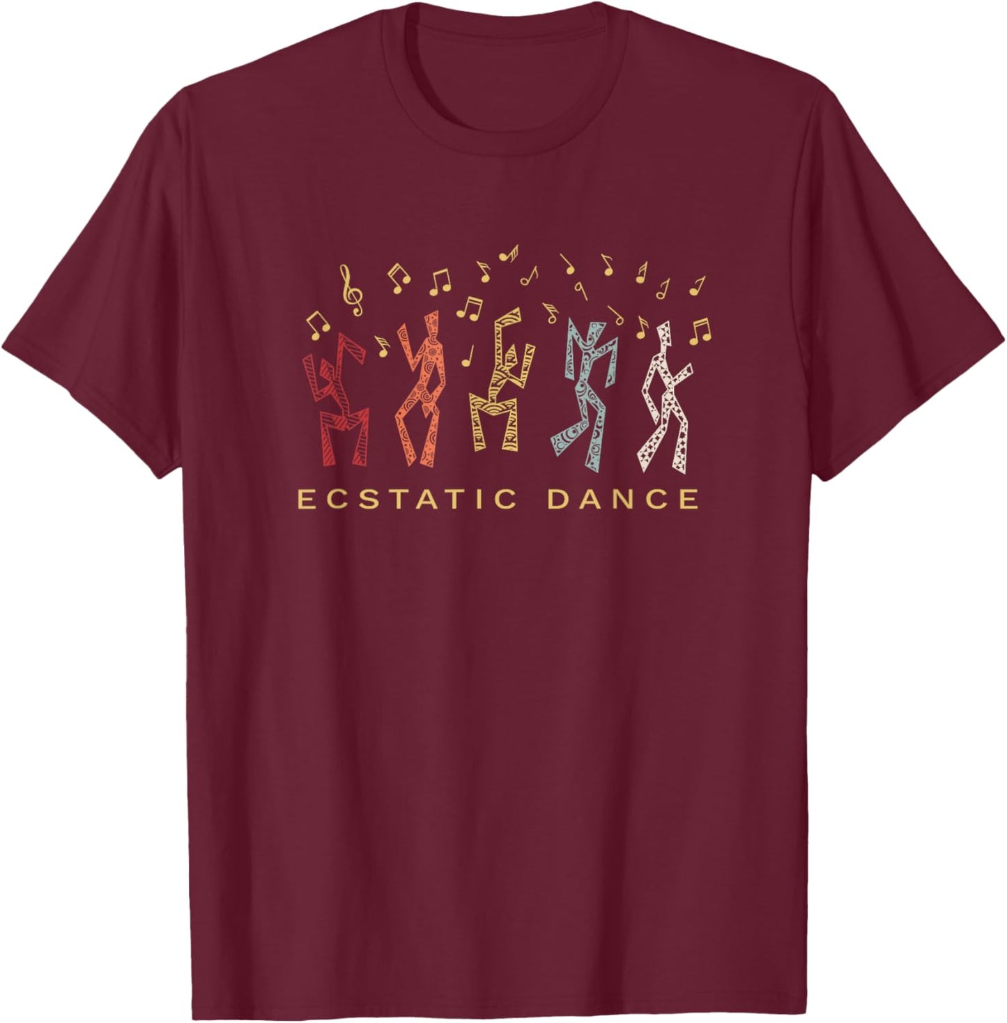 Ecstatic Dance Trance Meditation Retro T-Shirt - T-Shirt | Maroon