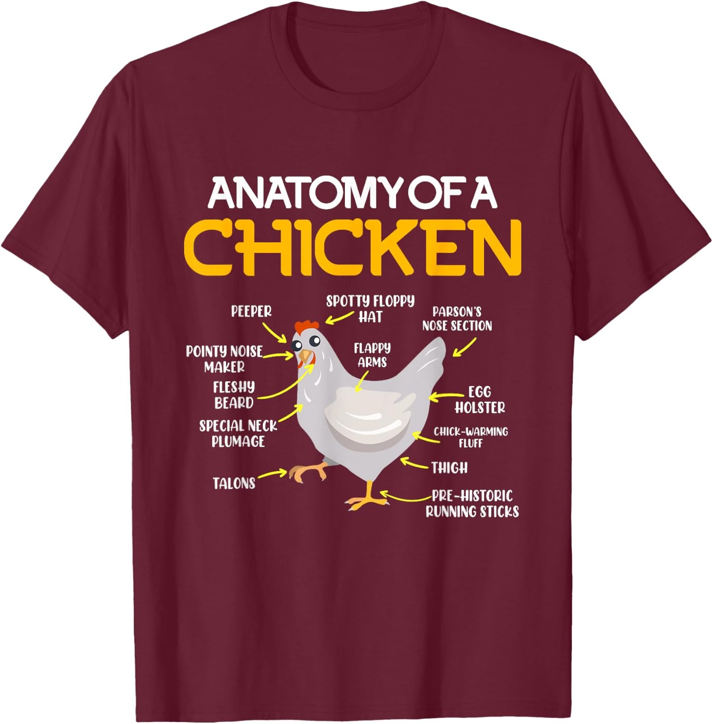 Anatomy of a Chicken Farmers Chicken Coop T-Shirt - T-Shirt | Maroon