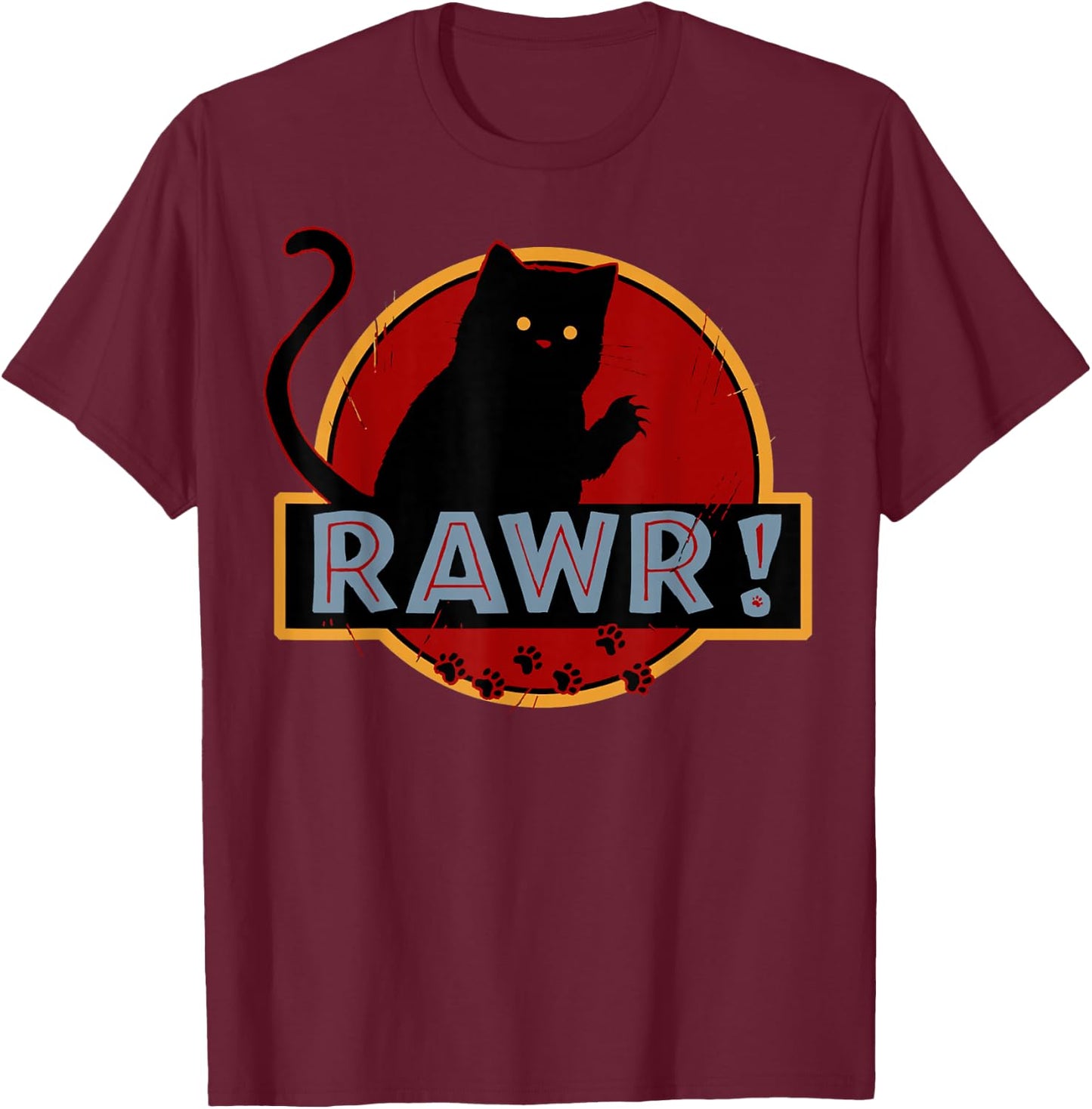 Funny Vintage Kitty Cat Lover Rawr Kitty Cat Vintage T-Shirt - T-Shirt | Maroon