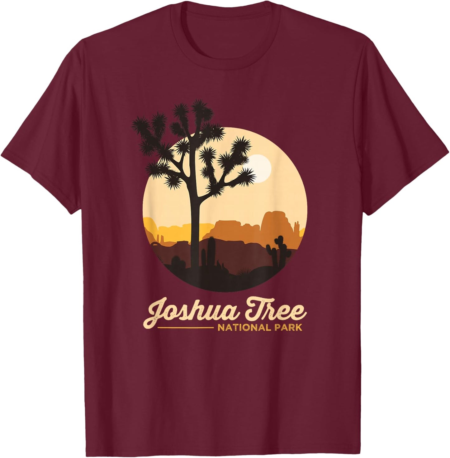 Joshua Tree Shirt Retro California Joshua Tree National Park T-Shirt - T-Shirt | Maroon