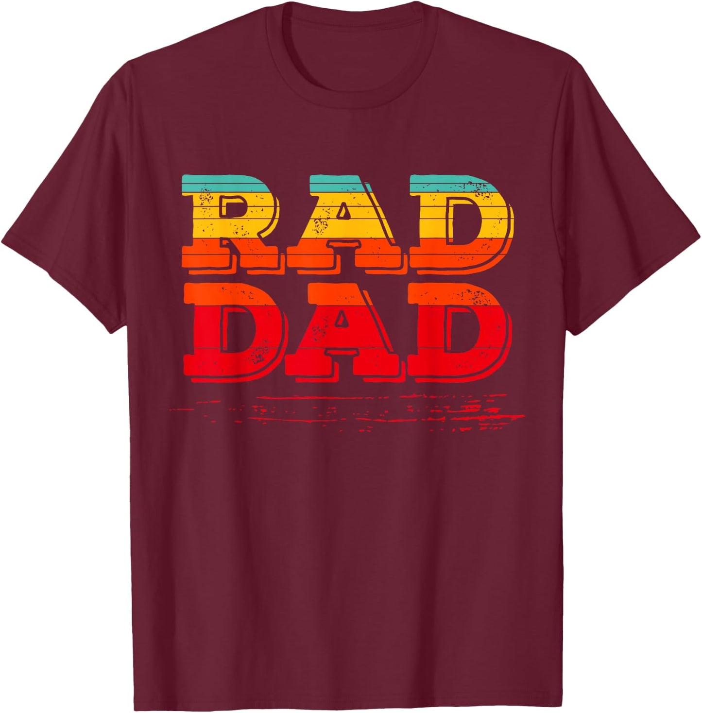 Retro Vintage Rad Dad T-Shirt - T-Shirt | Maroon
