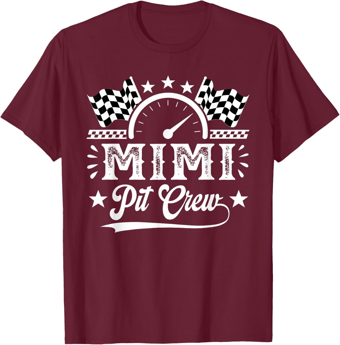 Mimi Pit Crew Race Car Birthday Family Matching T-Shirt - T-Shirt | Maroon