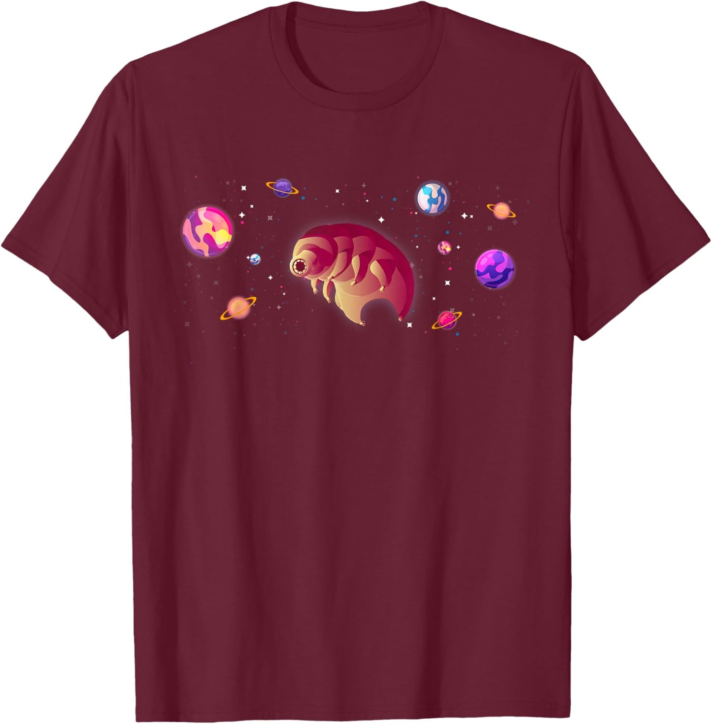 Funny Tardigrade In Space Microbiology Science Water Bear T-Shirt - T-Shirt | Maroon