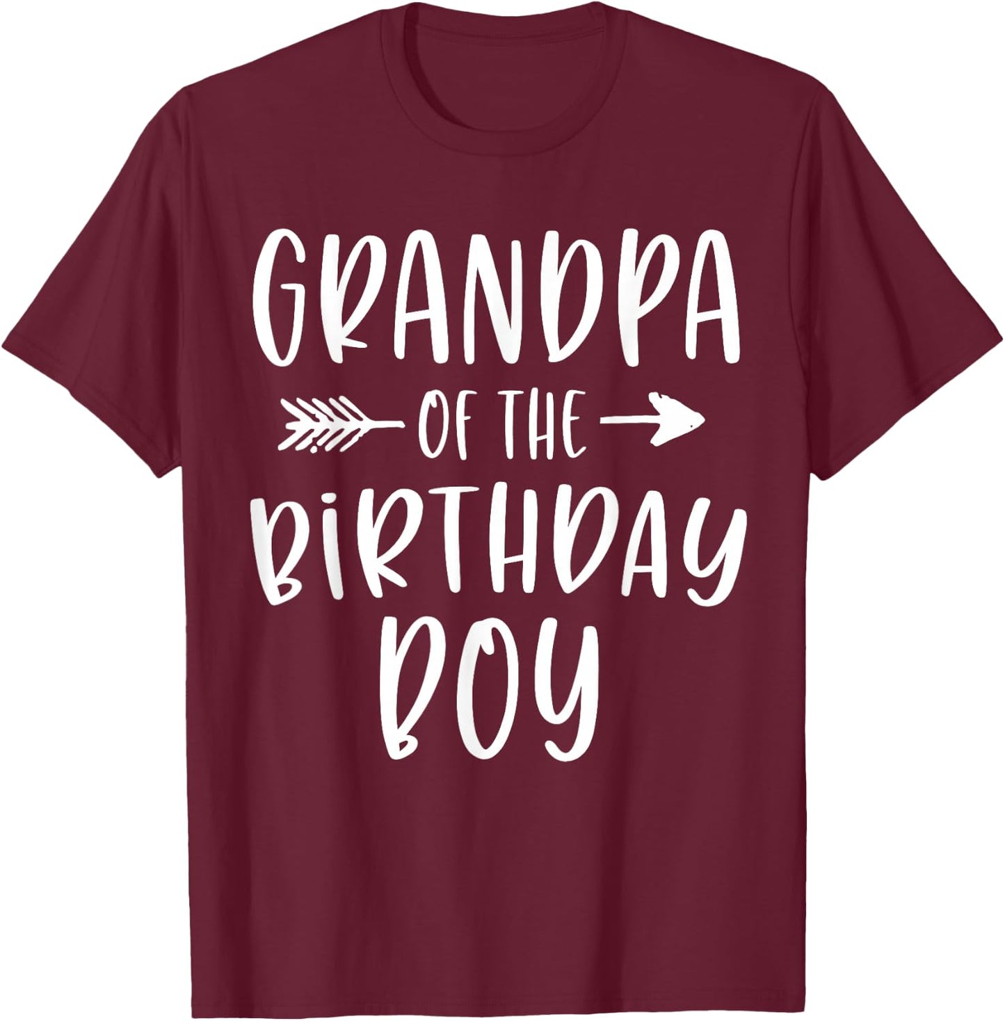 Grandpa of the Birthday Boy Papa and Grandson Bday Party T-Shirt - T-Shirt | Maroon