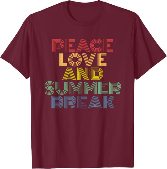 Summer Break Vacation Retro Vintage Cool Women Girls Kids T-Shirt - T-Shirt | Maroon