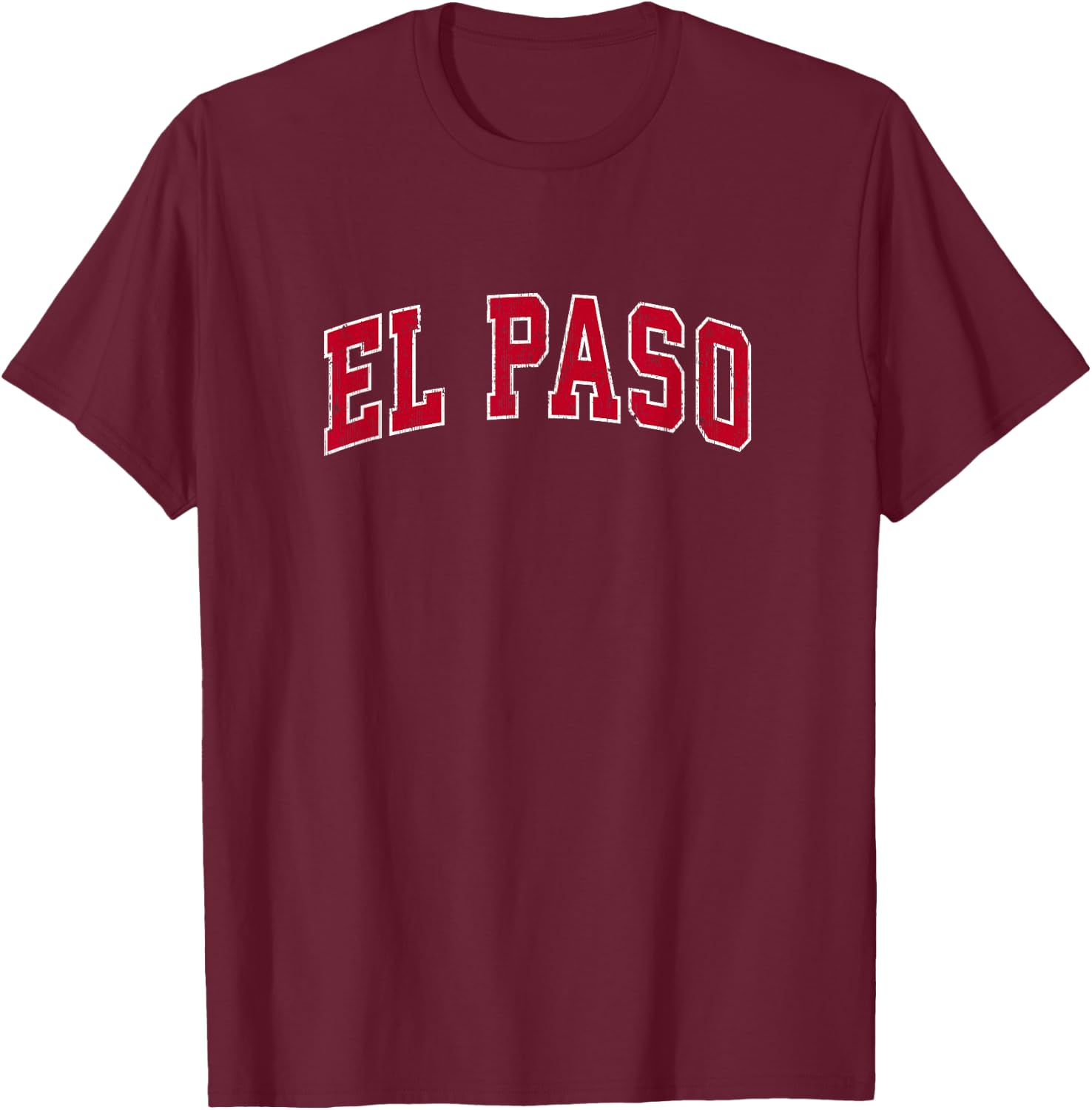 El Paso Texas TX Vintage Sports Design Red Design T-Shirt - T-Shirt | Maroon