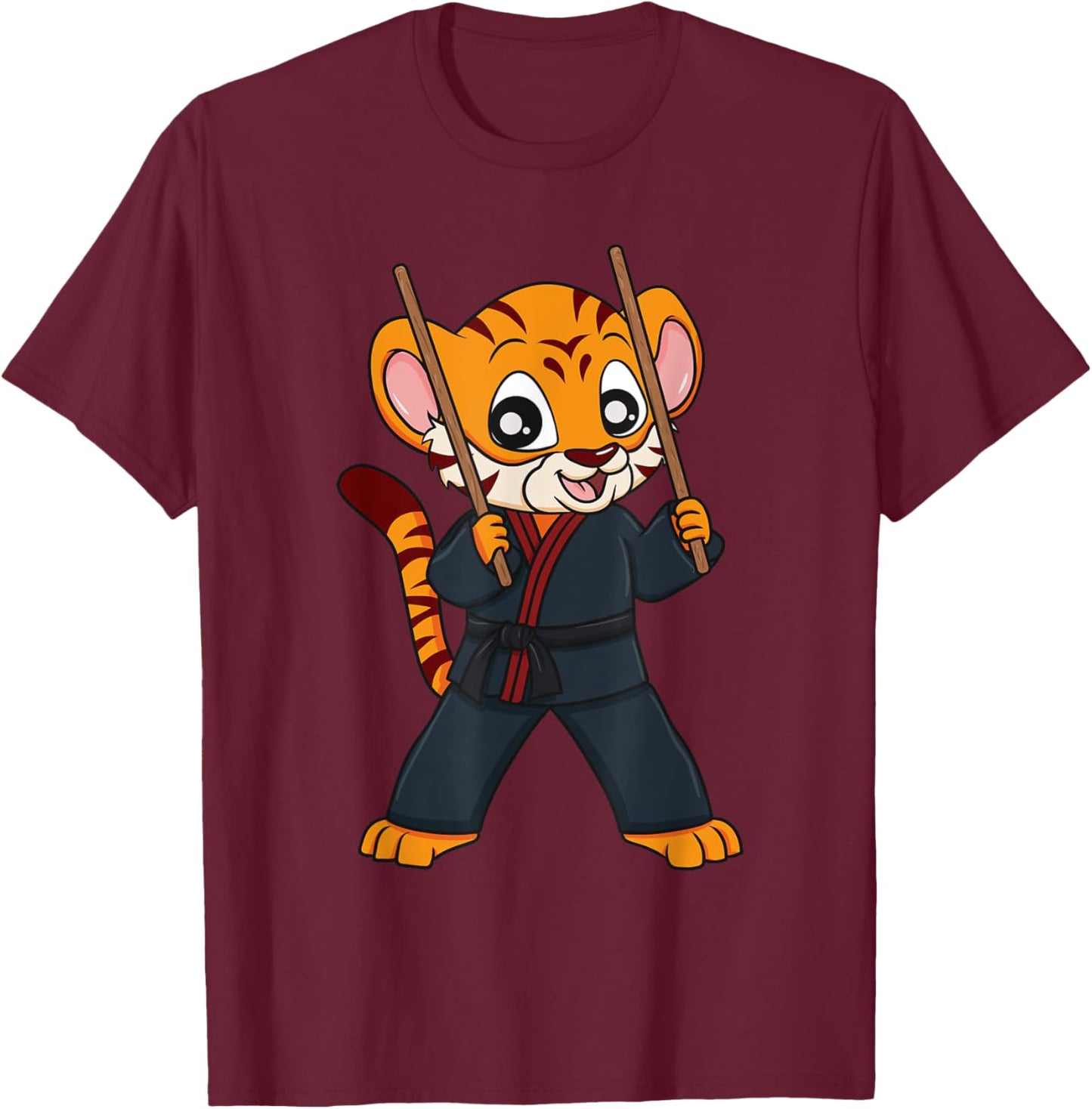 Tiger Arnis Kali Eskrima FMA Sparring Escrima Sticks T-Shirt - T-Shirt | Maroon
