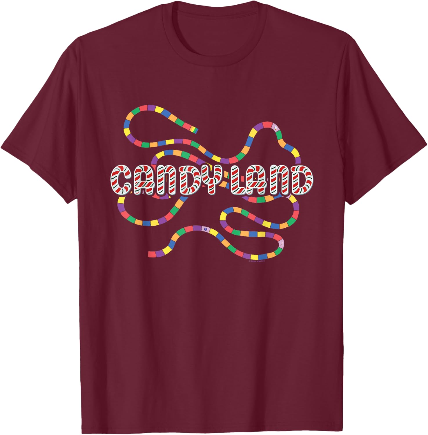 Candy Land Rainbow Trail T-Shirt - T-Shirt | Maroon