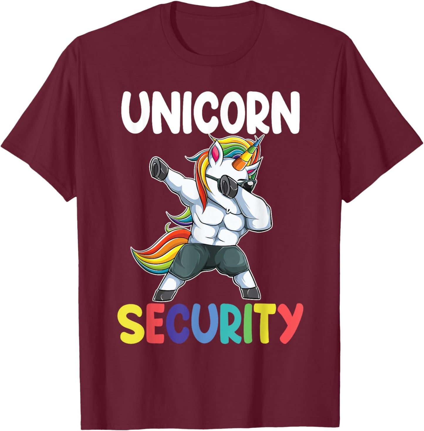 Unicorn Security Dad Mom Daughter Adult unicorn costume gift T-Shirt - T-Shirt | Maroon