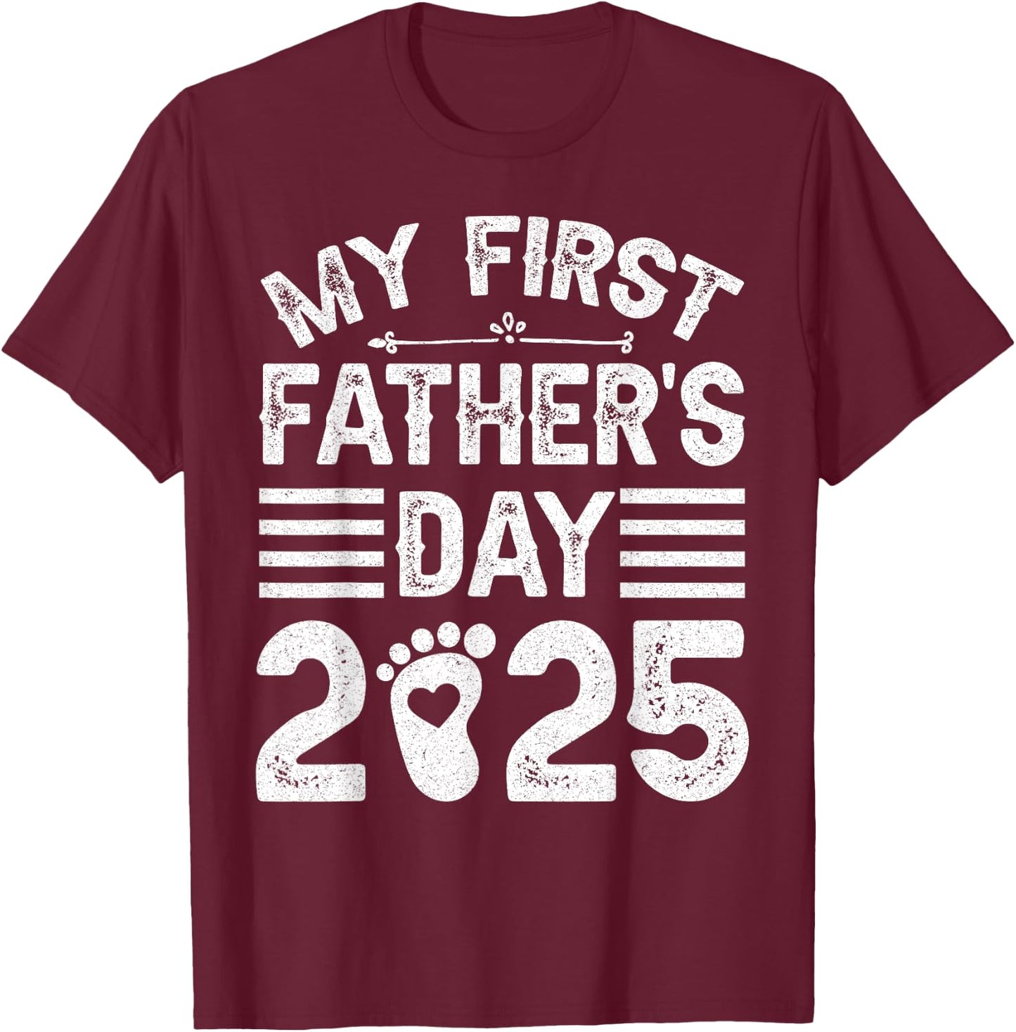 My First Father's Day 2025 For Daddy 1st Fathers' Day 2025 T-Shirt - T-Shirt | Maroon