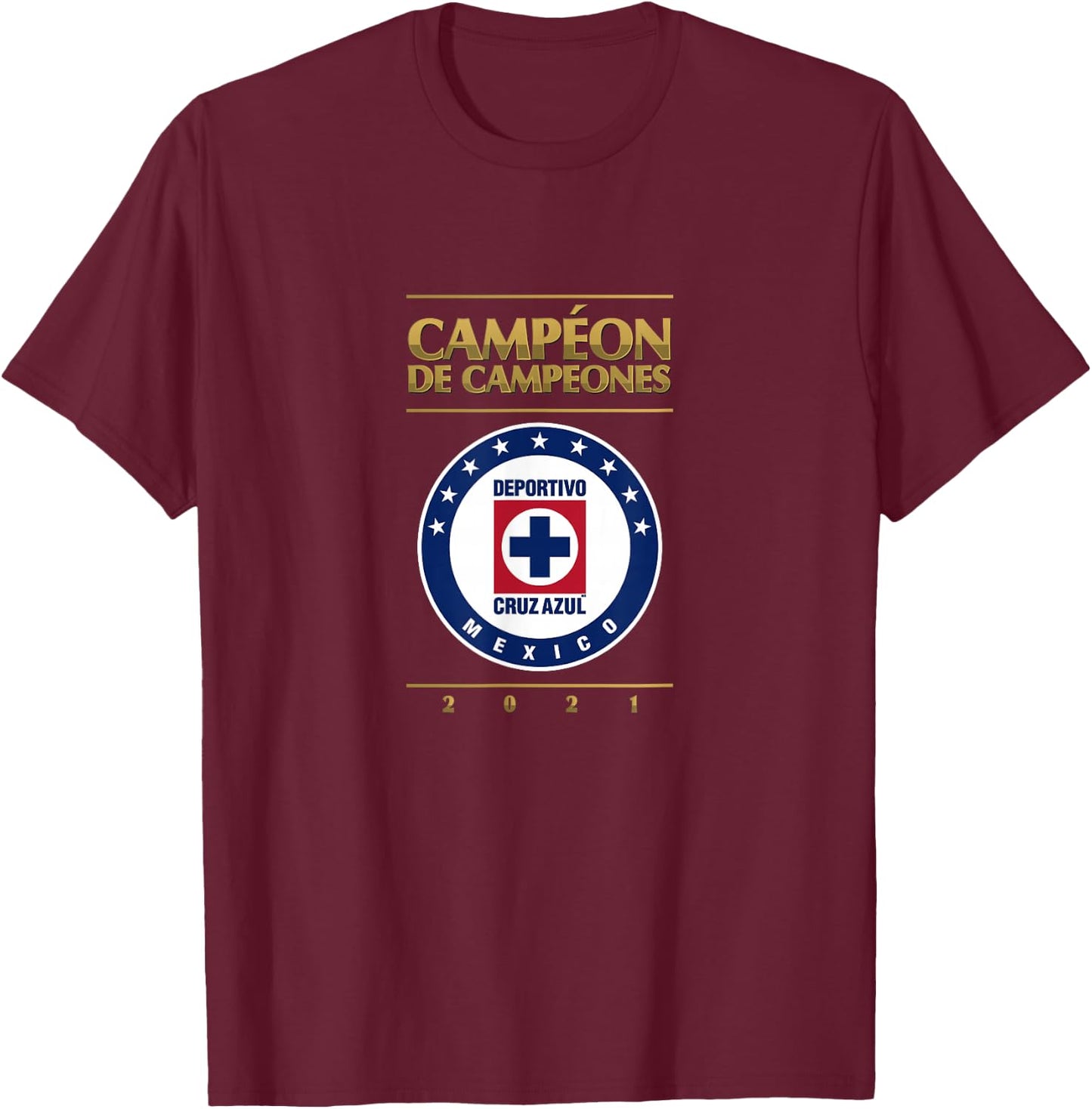 Cruz Azul Campeones 2021 T-Shirt - T-Shirt | Maroon