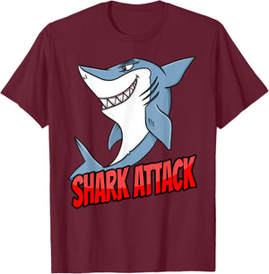Funny Shark Attack Humor Kids and Teens T-Shirt - T-Shirt | Maroon
