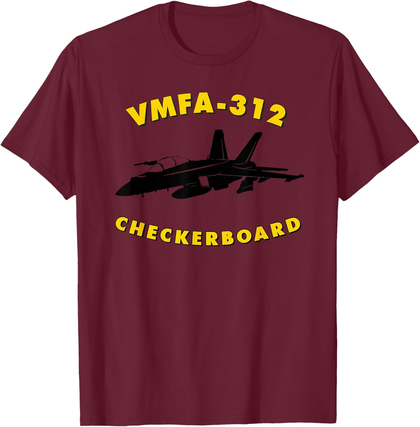 VMFA-312 Fighter Attack Squadron F/A-18 Hornet Jet T-Shirt - T-Shirt | Maroon