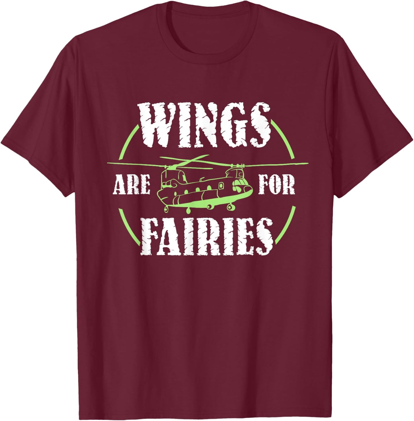 Chinook Pilot Helicopter Retro Fairies Military Gift T-Shirt - T-Shirt | Maroon