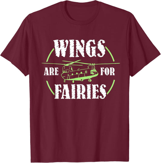 Chinook Pilot Helicopter Retro Fairies Military Gift T-Shirt - T-Shirt | Maroon