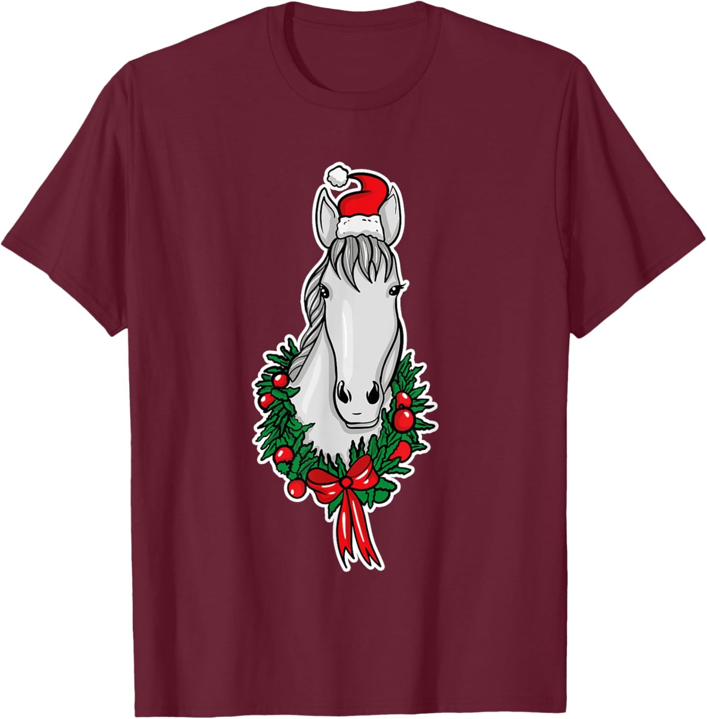 Funny Christmas Horse Lover Gifts Horse Rider Love Gift T-Shirt - T-Shirt | Maroon