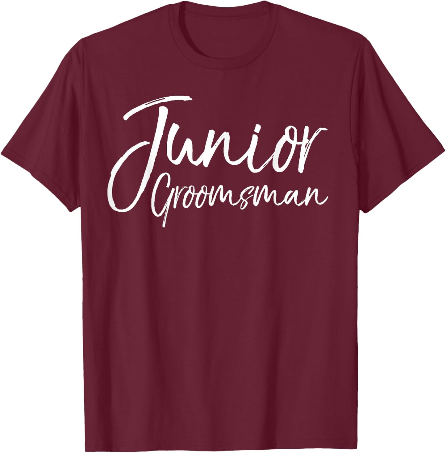 Wedding Bridal Party Gift Groomsmen Junior Groomsman T-Shirt - T-Shirt | Maroon