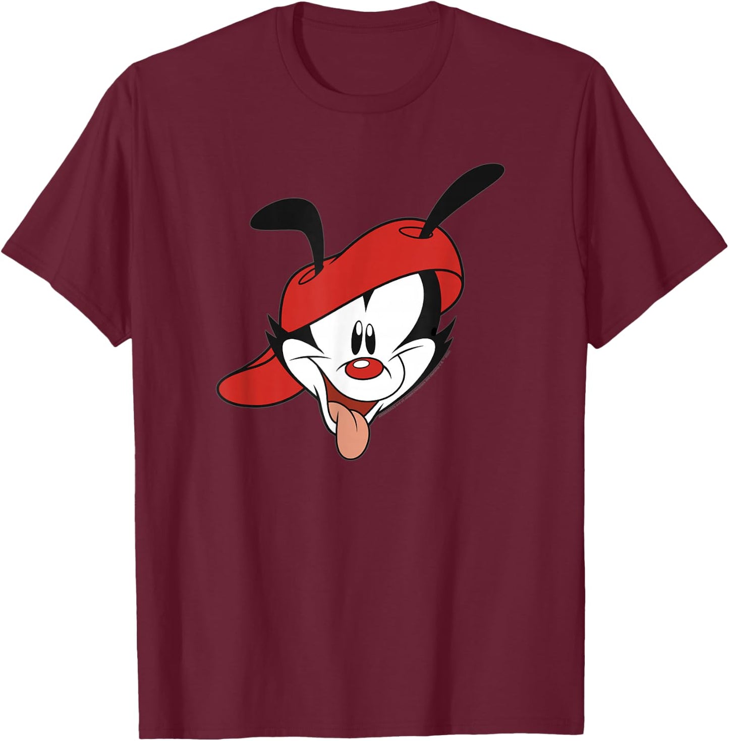 Animaniacs Wakko Big Face T-Shirt - T-Shirt | Maroon