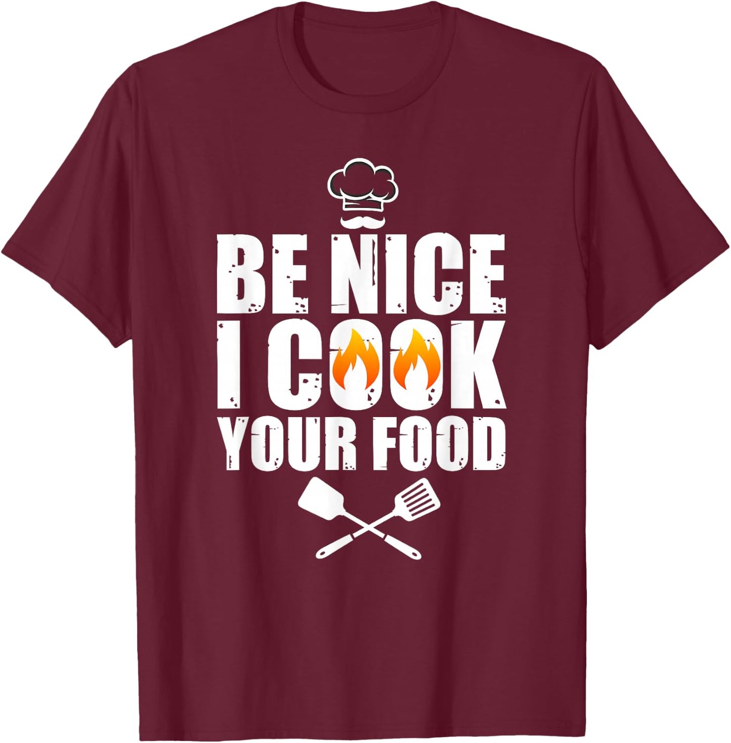 Funny Chef Art Women Restaurant Cooking Food Lover T-Shirt - T-Shirt | Maroon