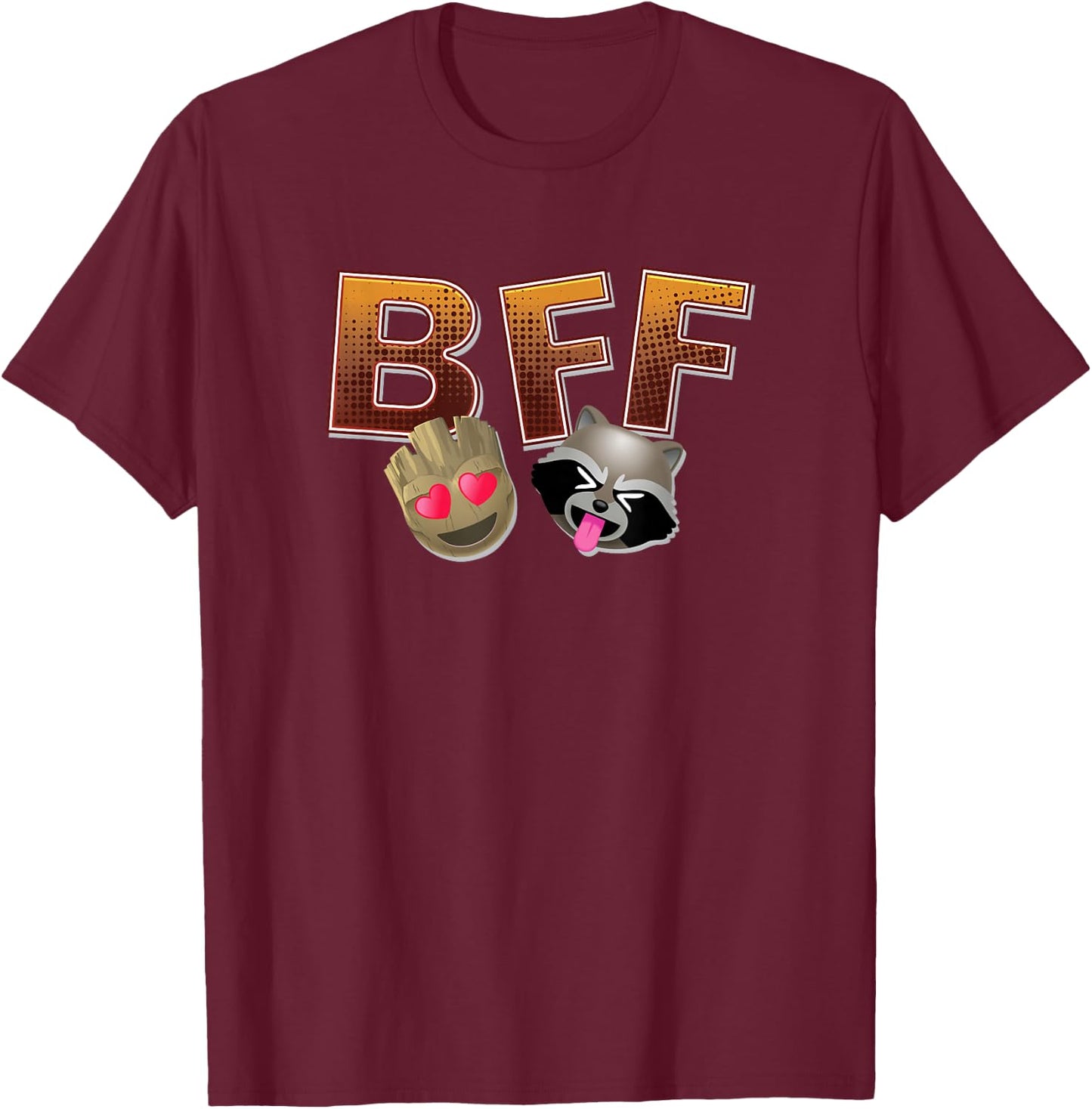 Marvel Guardians of the Galaxy Groot and Rocket Raccoon BFF T-Shirt - T-Shirt | Maroon