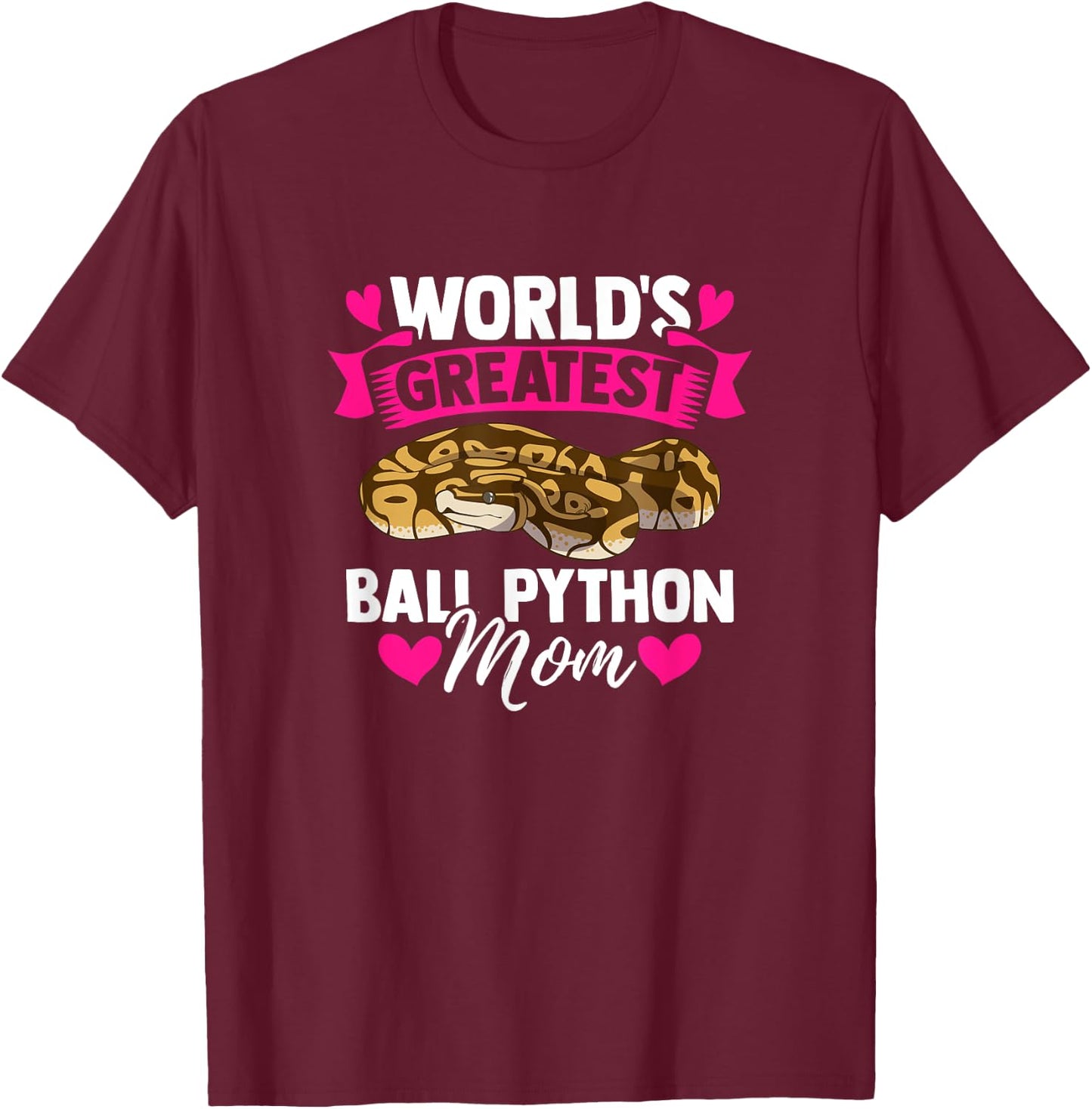 Ball Python Mom Snake Pet Owner Animal Ball Python T-Shirt - T-Shirt | Maroon