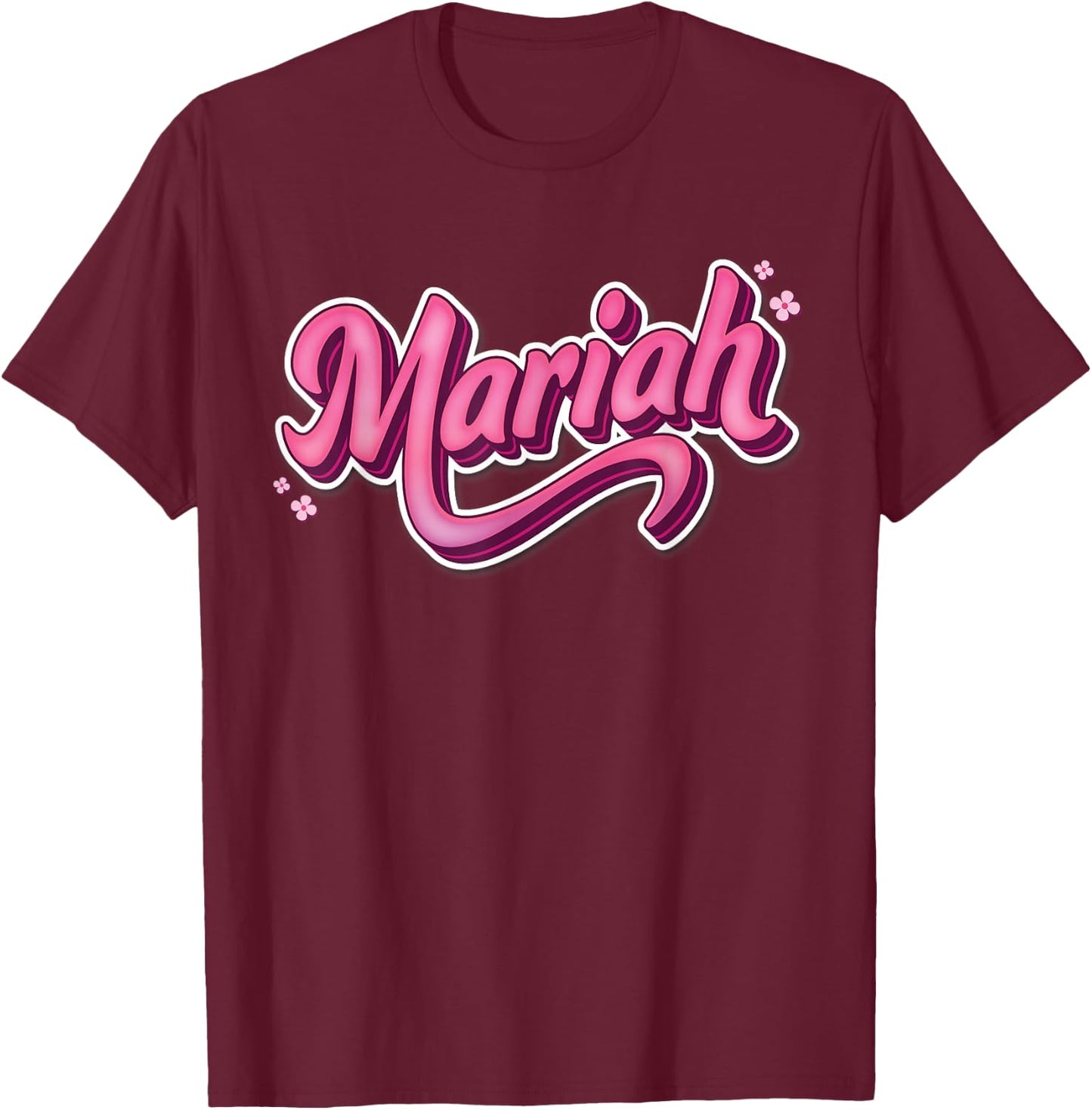 Mariah First Name Girl Vintage Style 70s 80s Personalized T-Shirt - T-Shirt | Maroon