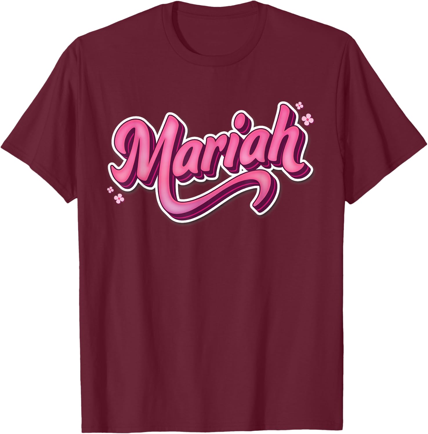 Mariah First Name Girl Vintage Style 70s 80s Personalized T-Shirt - T-Shirt | Maroon