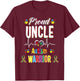proud Uncle Autism warrior awareness ribbon Autistic T-Shirt - T-Shirt | Maroon