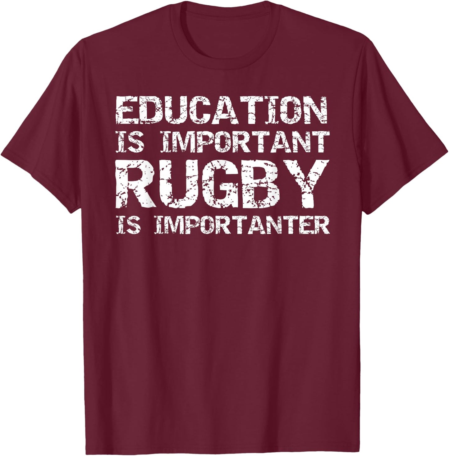 Funny Rugby Shirts & Vintage Gifts Design Studio Women's & Girls' Black Cotton/Polyester Rugby Humorous Graphic Design T-Shirt - T-Shirt | Maroon