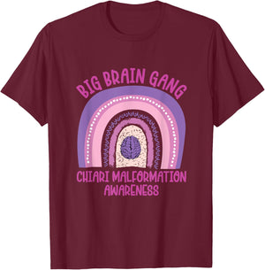 big brain gang Arnold Chiari Malformation awareness T-Shirt - T-Shirt | Maroon