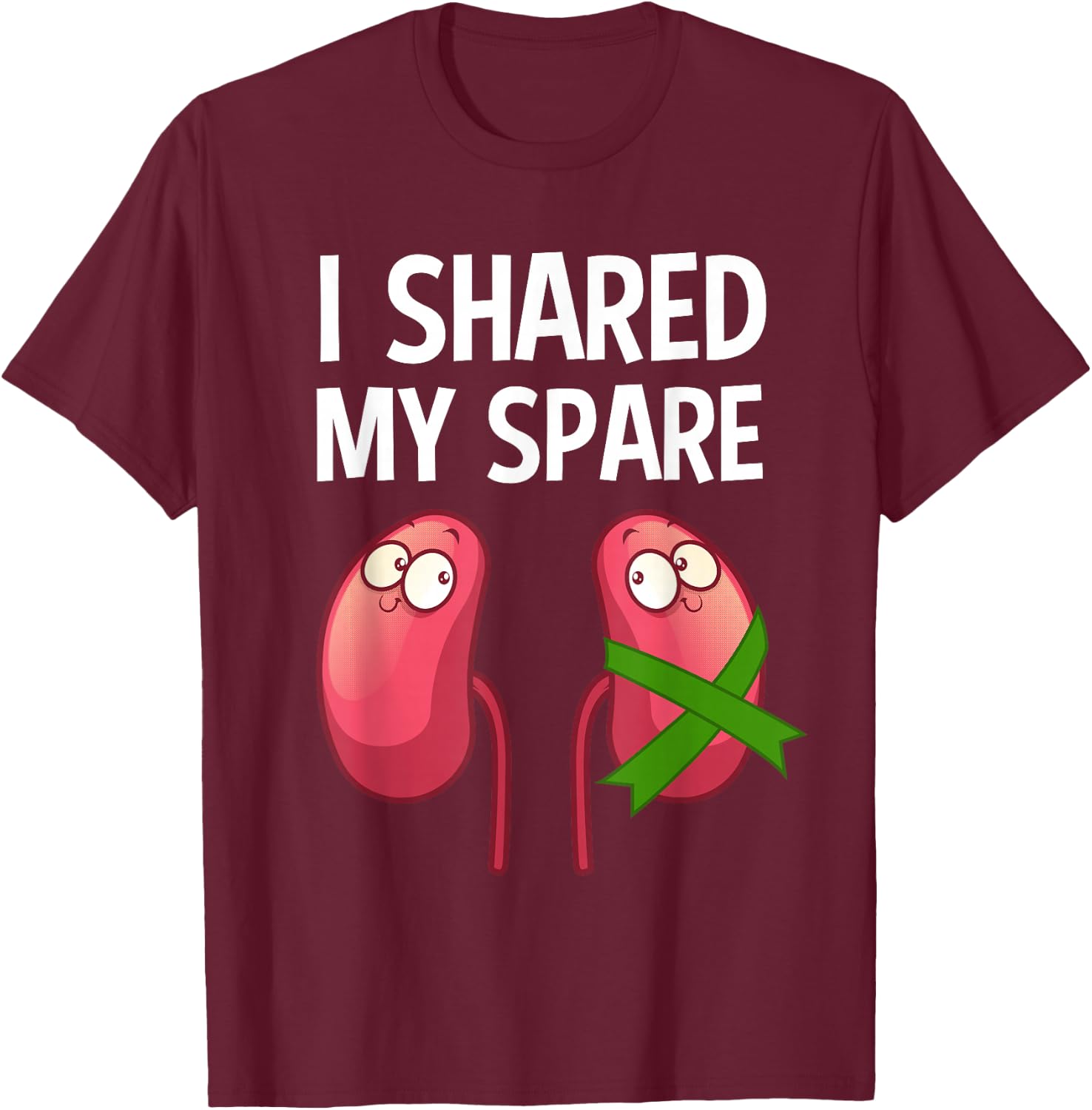 Cool Kidney Donor Art Men Women Transplant Surgery Recovery T-Shirt - T-Shirt | Maroon