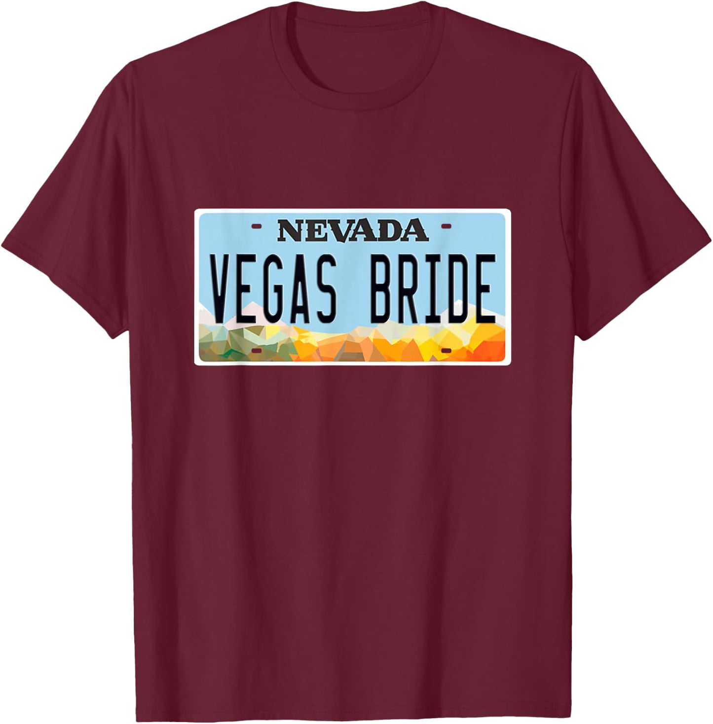 Las Vegas Bride Wedding Groom Matching Bachelorett Honeymoon T-Shirt - T-Shirt | Maroon
