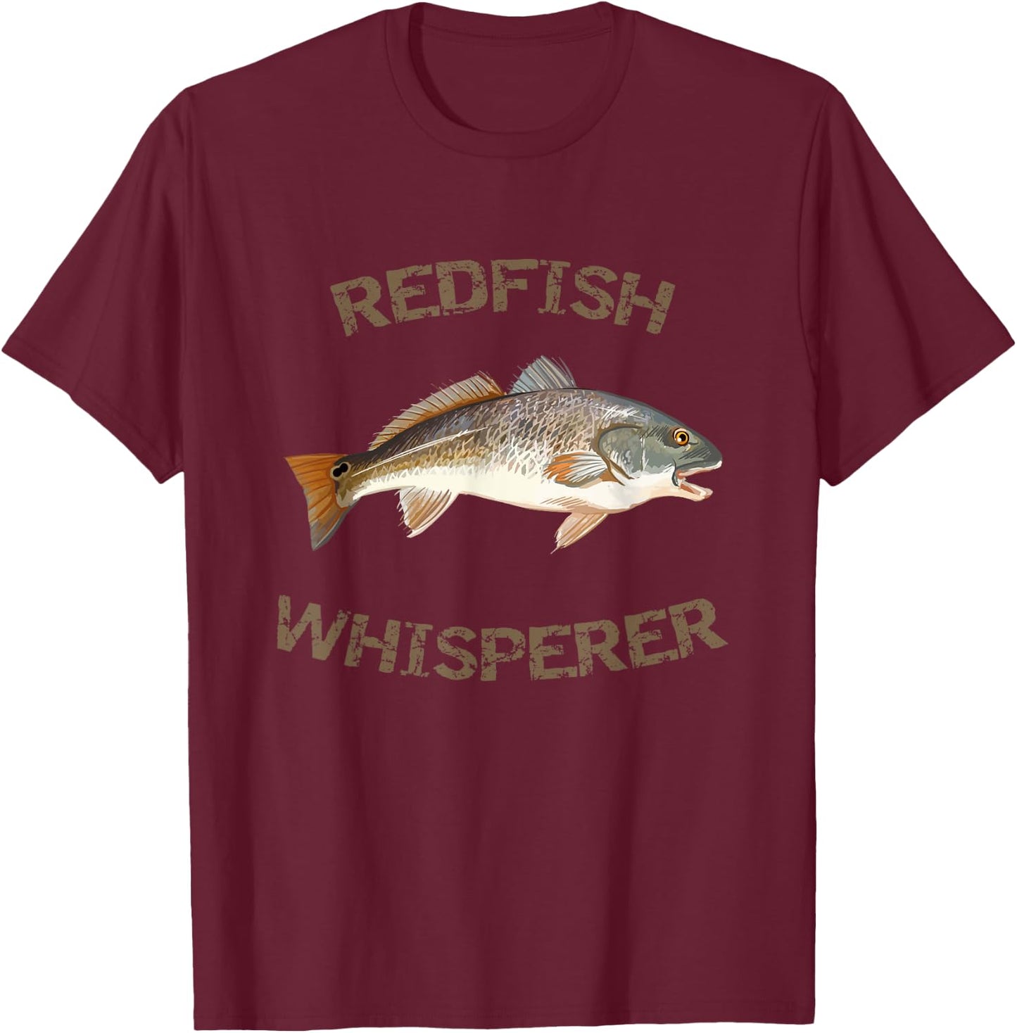 Redfish Whisperer Redfish | Red Drum Fish Shirt T-Shirt - T-Shirt | Maroon