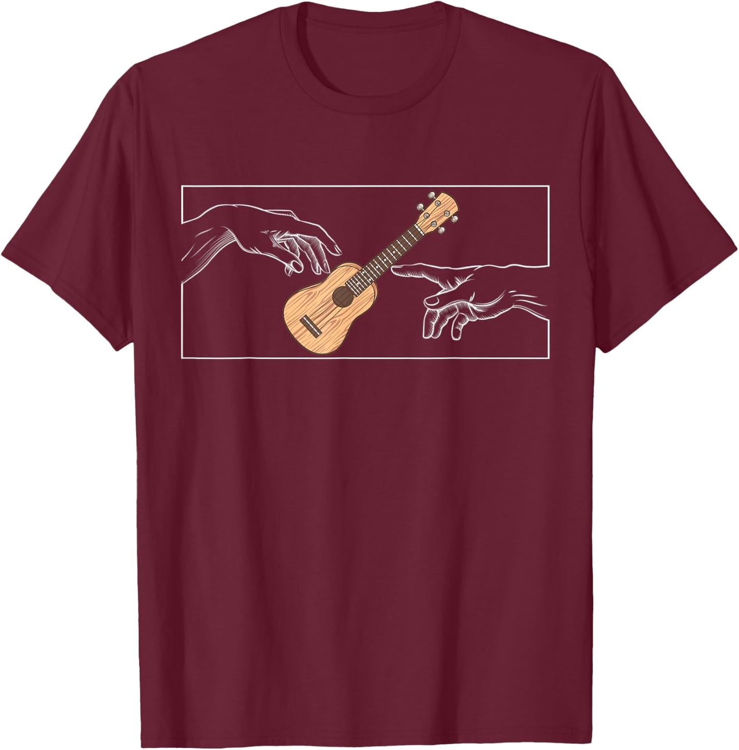 Ukulele God hands for Ukulele Player on Ukulele T-Shirt - T-Shirt | Maroon