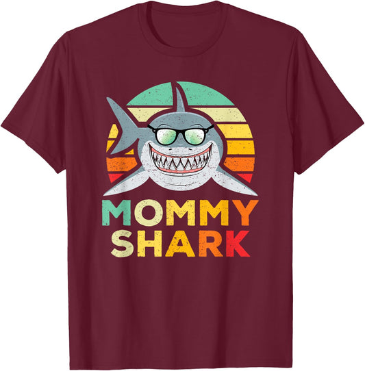 Mommy Shark T-Shirt - T-Shirt | Maroon